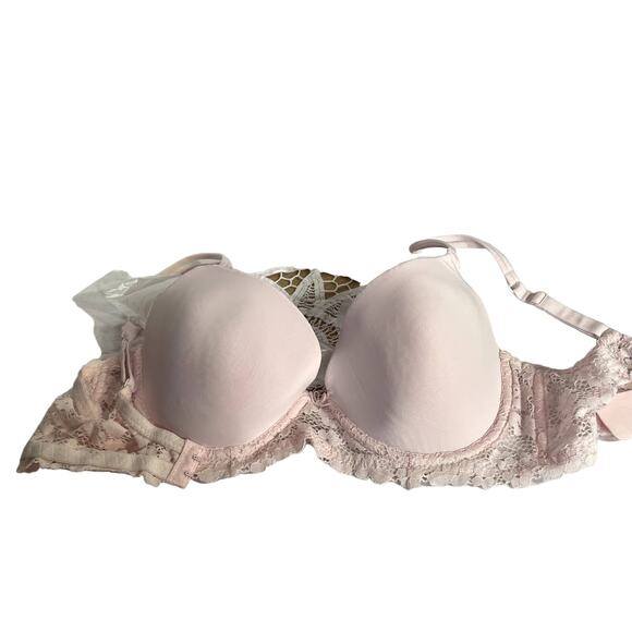 No Boundaries NOBO 36C pink Bra underwire, lace, padding - Picture 1 of 9